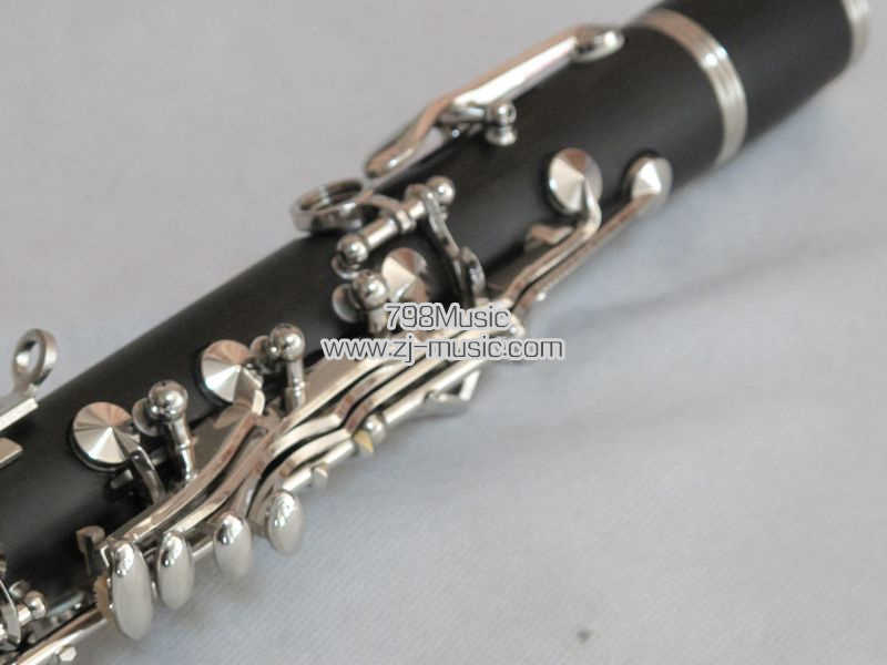 Eb Clarinet Rubber Body and Silver Plated Keys-798-CER